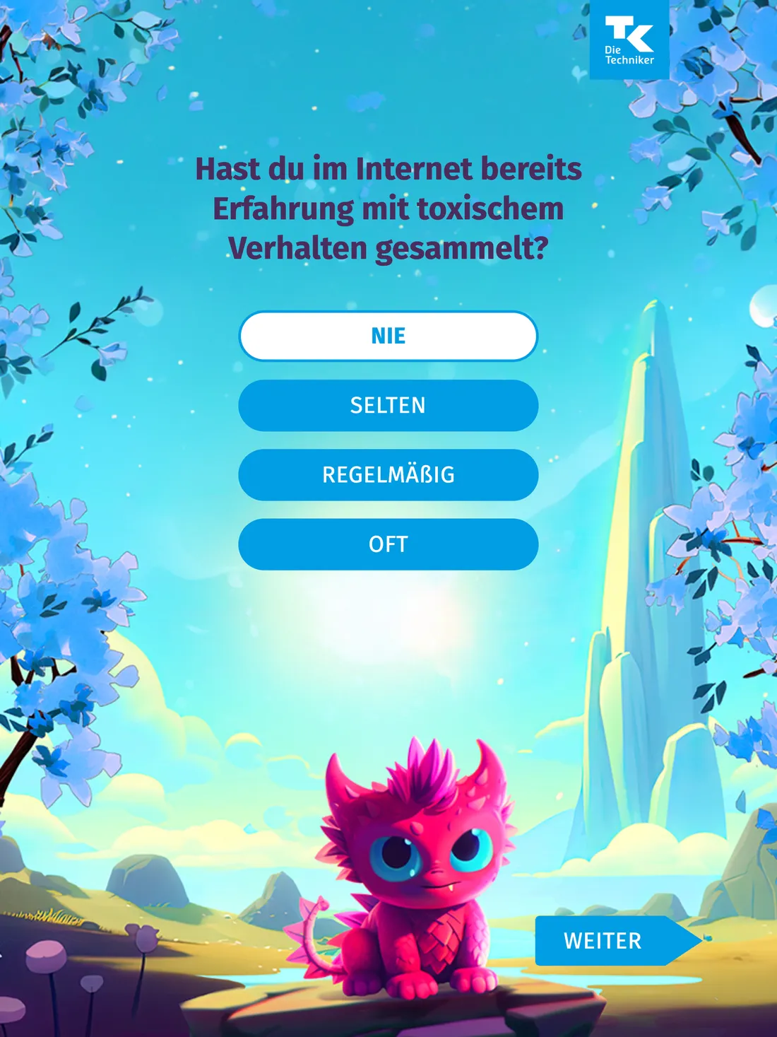iPad-App: Umfrage mit Drachen-Maskottchen