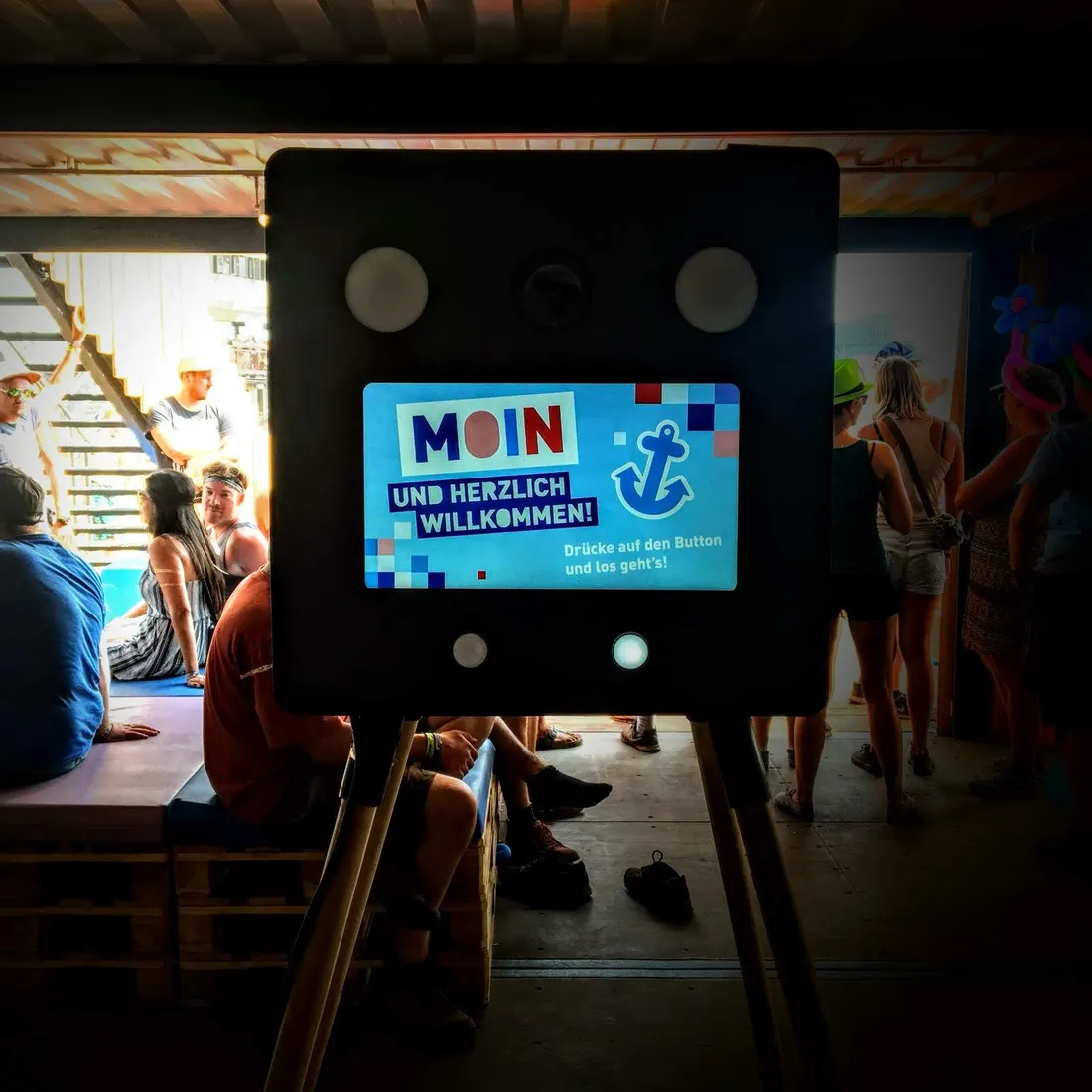 Fotobox mit Willkommens-Screen